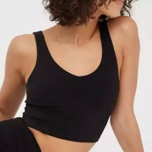 OFFLINE by Aerie Real Me Black Padded Low Key Longline Sports Bra SIZE XL